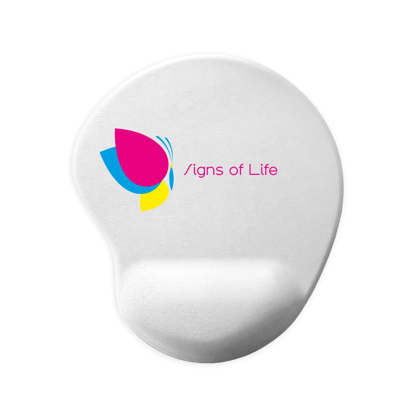 Biała podkładka pod mysz z nadrukiem trójkolorowym