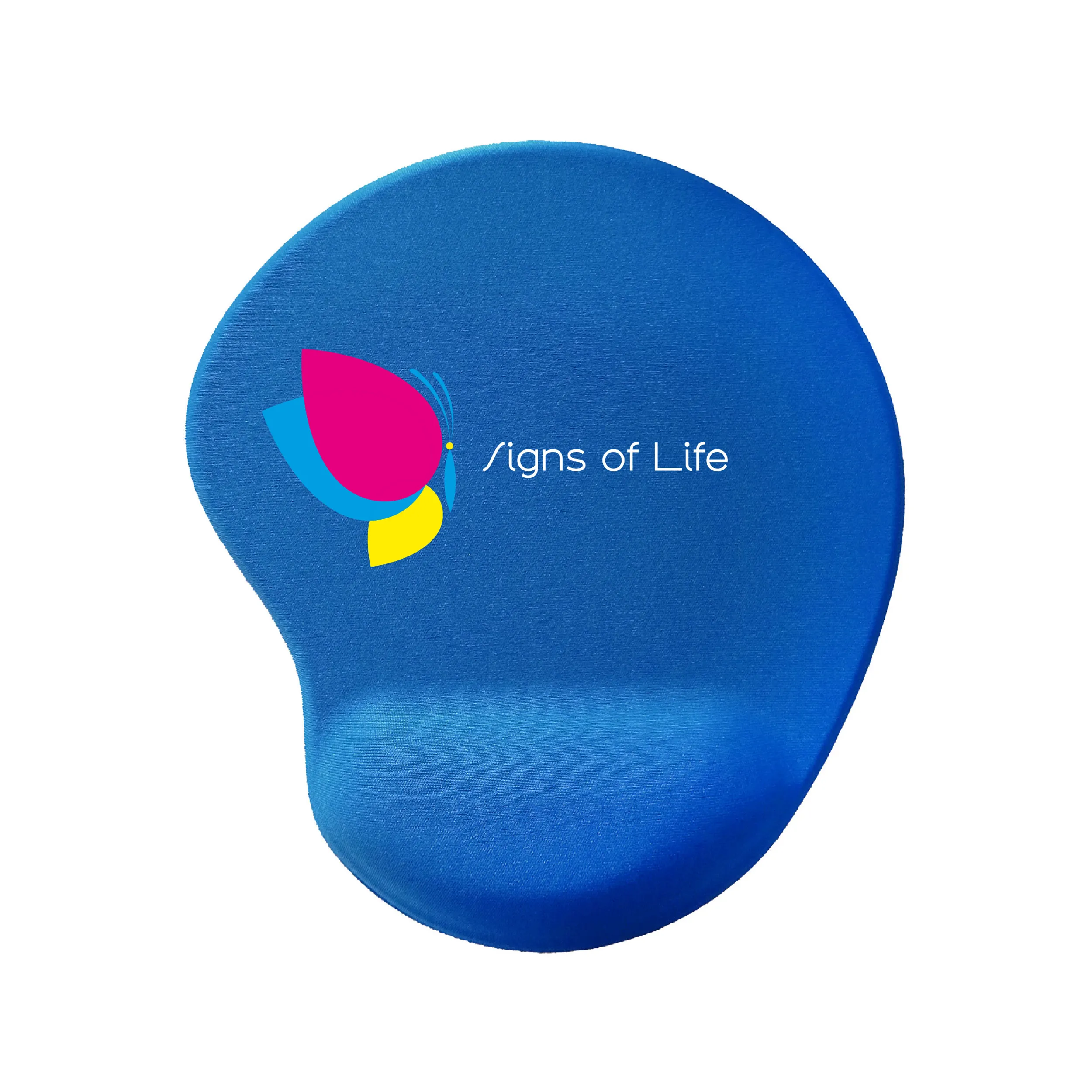 Stylowa i funkcjonalna podkładka biurowa pod mysz – nadruk trójkolorowy Niebieska podkładka pod mysz z nadrukiem trójkolorowym