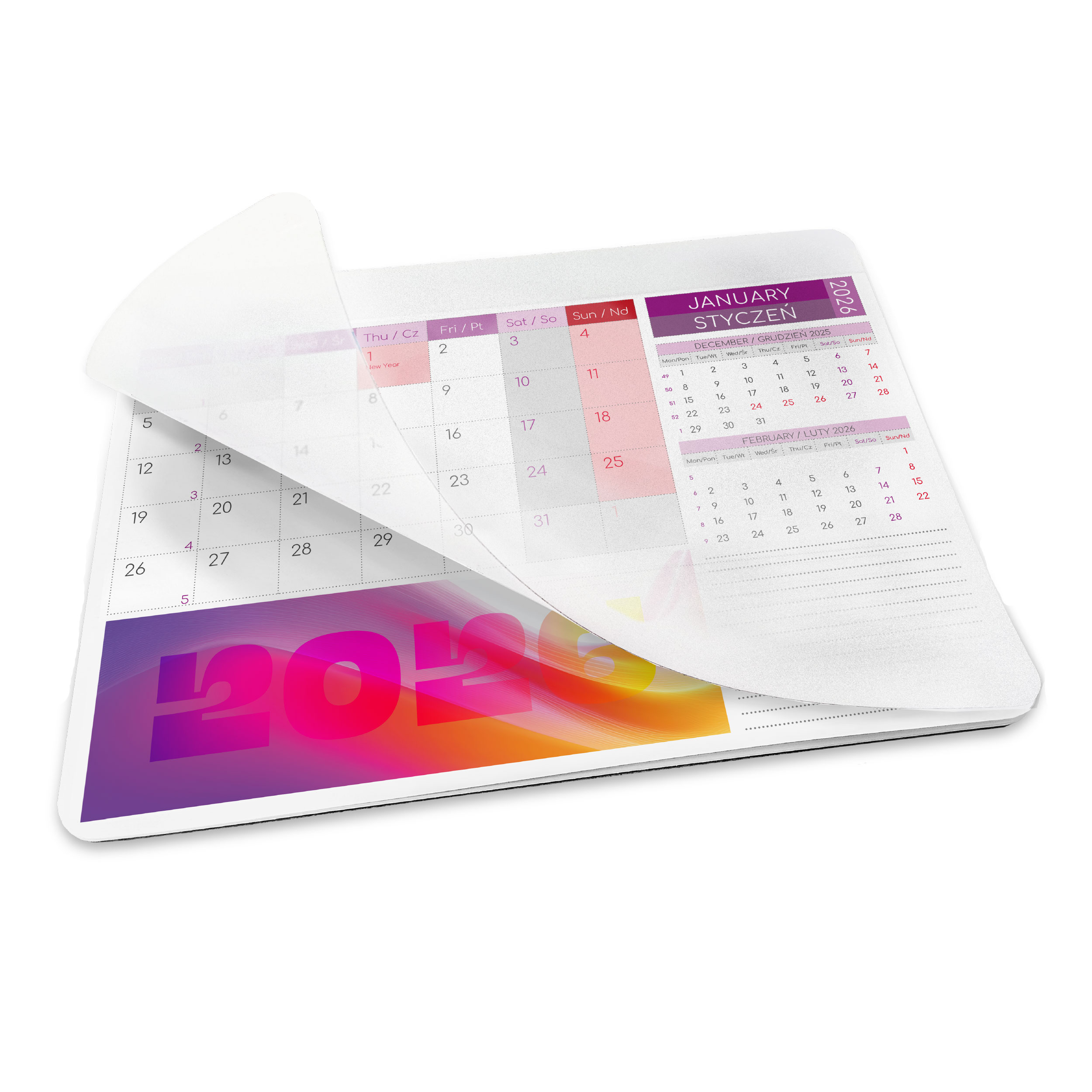 Calendar mouse pad